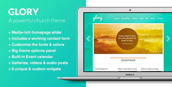 glory church wordpress theme