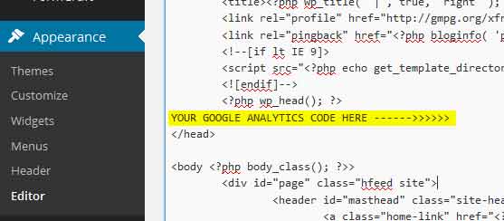 adding google analytics tracking code
