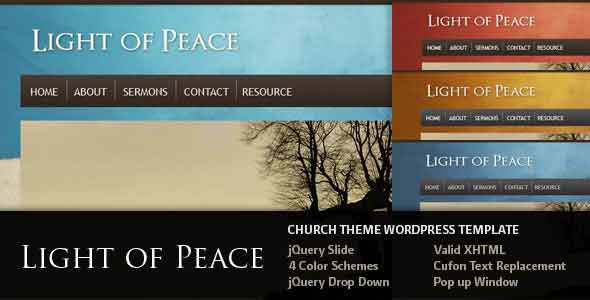 light of peach church wordpres theme