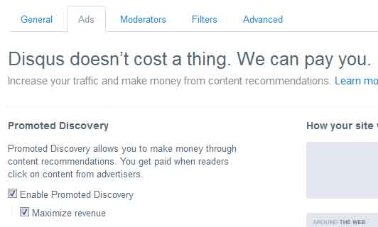 Make money with Disqus promoted discovery